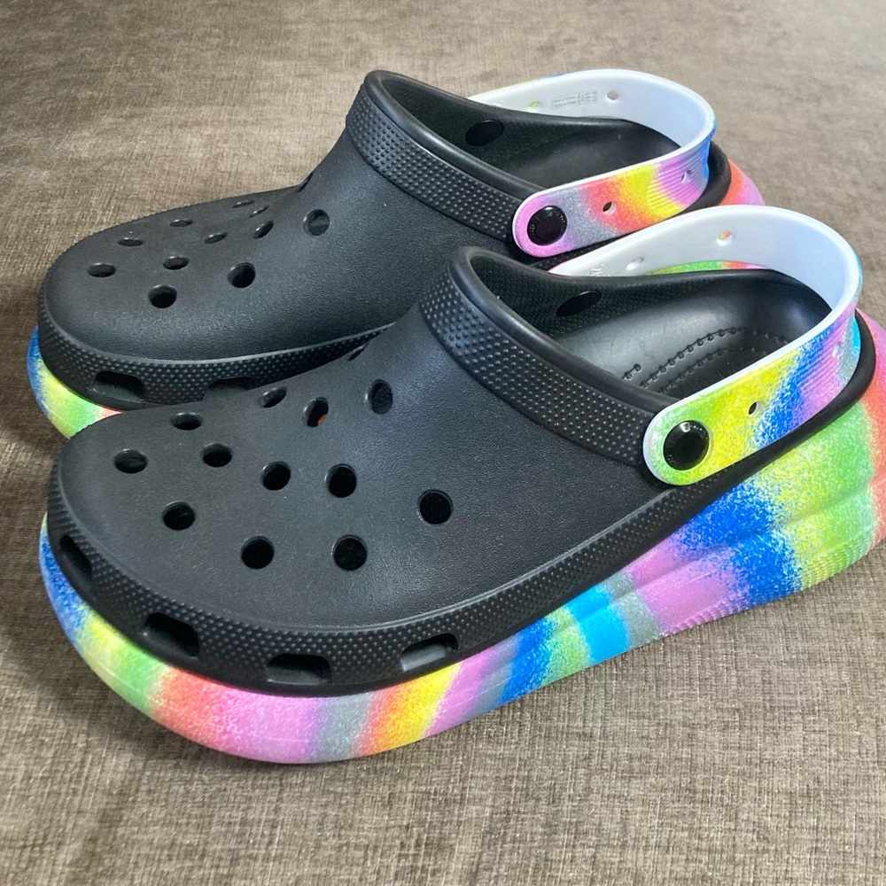 Crocs Classic Spray Dye Platform Clog Black M9 W11 206750-060 - Picture 4 of 7